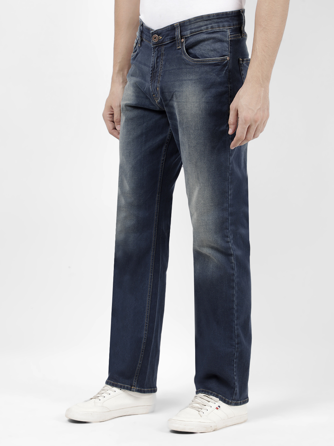 Numero Uno Men Solid Dark Blue Jeans